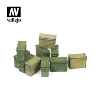 Kolejki i akcesoria - Vallejo Diorama Accessories Large Ammo Boxes 12,7 mm. 1:35 Vallejo SC221 - miniaturka - grafika 1