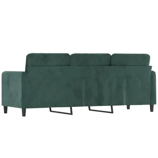 Sofa 3-osobowa, ciemnozielony, 180 cm, obita aksamitem - Sofy i kanapy - miniaturka - grafika 6