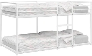 vidaXL Łóżko piętrowe bez materaca, białe, 80x200 cm, stal - Łóżka dla dzieci i młodzieży - miniaturka - grafika 1