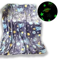 Koce - KOC ŚWIECĄCY W CIEMNOŚCI 150x200 dla Dzieci miękki miły GLOW świeci wzory - miniaturka - grafika 1