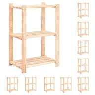 Szafy i regały magazynowe - vidaXL Regały z 3 półkami, 10 szt., 60x38x90 cm, sosna, 150 kg 3051124 - miniaturka - grafika 1