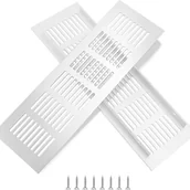 Kratki wentylacyjne - Kratka wentylacyjna aluminiowa z wkrętami, do wentylacji szaf i pomieszczeń, 25 x 8 cm, srebrna, 2 sztuki - miniaturka - grafika 1