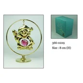 Figurki dekoracyjne - Crystocraft, miniaturka-figurka pozłacana Swarovski - SKRZACIK W OBRĘCZY - miniaturka - grafika 1