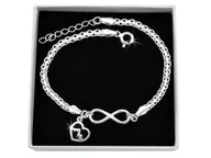 Bransoletki - Bransoletka srebrna 925 bismark nieskończoność serce góry+ pudełko - miniaturka - grafika 1