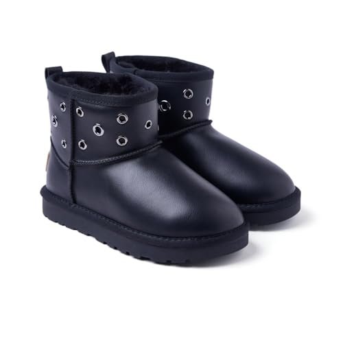 GIOSEPPO Osakis Damskie sznurowane płaskie botki, czarne, 35 EU, czarne, 35 EU