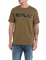 Koszulki męskie - Replay T-shirt męski, Army Green 238, M - miniaturka - grafika 1