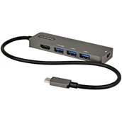 Huby USB - StarTech DKT30CHPD3 huby i koncentratory USB 3.2 Gen 1 (3.1 Gen 1) Type-C 5000 Mbit/s Czarny, Szary - miniaturka - grafika 1