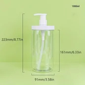 Pozostałe akcesoria kosmetyczne - TEMU Butelka z Pompką o Dużej Pojemności - Przezroczysta, Szerokie Usta na Szampon, Odżywkę i Balsam - Wytrzymały Materiał PET, 500/1000ml - miniaturka - grafika 1
