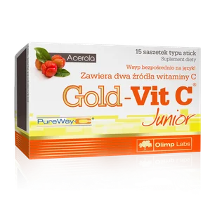 Olimp LABORATORIES Gold-Vit C Junior proszek 15 saszetek - Przeziębienie i grypa - miniaturka - grafika 1