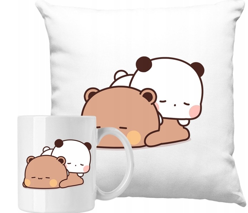 ZESTAW PODUSZKA + KUBEK BUBU LOVES DUDU Pomysł Na Prezent + IMIĘ #3