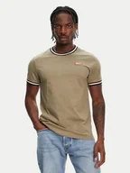 Koszulki męskie - Hunter T-Shirt Eigg Ringer HARM0032251 Khaki Regular Fit - miniaturka - grafika 1