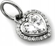Wisiorki - Srebrna zawieszka 925 SERCE Z CYRKONIAMI 1,18g idealna na prezent modna - miniaturka - grafika 1
