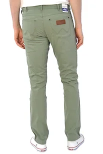 SPODNIE MATERIAŁOWE WRANGLER GREENSBORO 803 REGULAR STRAIGHT DUSTY OLIVE - Spodnie męskie - miniaturka - grafika 1