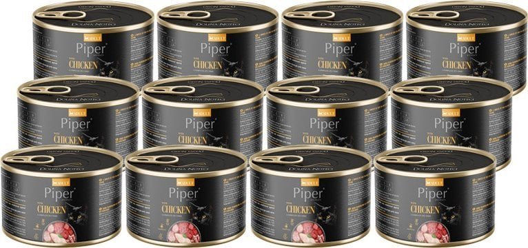 Mokra karma dla kota Piper Animals z kurczakiem zestaw 12 x 185 g