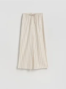 Reserved - Spodnie piżamowe z bawełny - beżowy - Moda i Uroda OUTLET - miniaturka - grafika 1