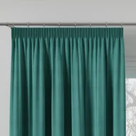 Zasłony - Miękka zasłona gotowa na taśmie o strukturze płótna, rozmiar 140x250 cm, kolor ciemny turkusowy - miniaturka - grafika 1