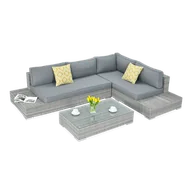 Meble ogrodowe - Narożnik technorattan VERONA Stone Grey - miniaturka - grafika 1