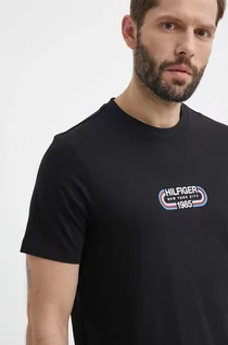 Koszulki męskie - Tommy Hilfiger t-shirt bawełniany męski kolor czarny z nadrukiem MW0MW34429 - grafika 1
