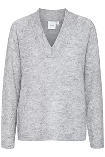 ICHI Damski sweter IHKAMARA V LS, 200318/szary melanż, XL - Swetry damskie - miniaturka - grafika 1