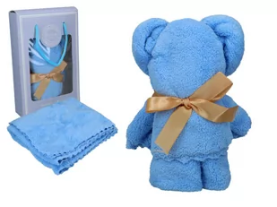 Ręcznik 35x75 cm Miś Niebieski Prezent Babyshower - Okrycia kąpielowe dla dzieci - miniaturka - grafika 1