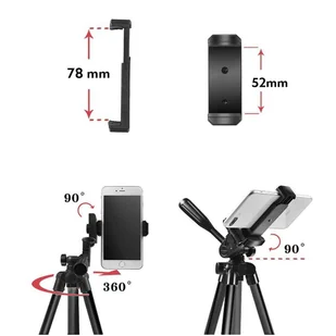 Statyw uniwersalny Alogy Tripod uchwyt do telefonu stojak 1/4 do kamer GoPro z pilot Bluetooth, pokrowiec Czarny - Statywy fotograficzne - miniaturka - grafika 7