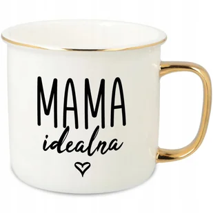 KUBEK UCHO RANT ZŁOTY PORCELANOWY RETRO 280ML PREZENT DLA MAMA IDEALNA WZ - Kubki - miniaturka - grafika 1