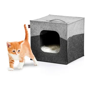 Kocia Kostka|  Legowisko Dla Kotów | Canadian Cat | Kompatybilne Z Meblami Ikea | Szare - Legowiska dla kotów - miniaturka - grafika 1