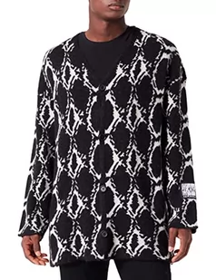 Just Cavalli Sweter męski, 900j czarny żakard, M - Swetry męskie - miniaturka - grafika 1