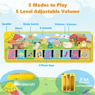 Maty edukacyjne - Mata muzyczna dla dzieci 5 trybów 110×37 cm świecąca składana PREZENT - miniaturka - grafika 1