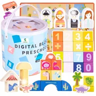 Klocki - Drewniane Klocki Miasto Policja ZOO Park Dinozaurów Akwarium Zestaw 184 el. - miniaturka - grafika 1