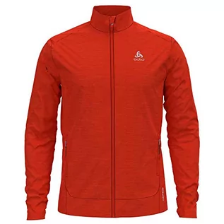 Kurtki męskie - Odlo Męska kurtka polarowa Midlayer Full Zip Blaze Ceramiwarm Element czerwony pomarańczowy. com XXL 542022 - grafika 1