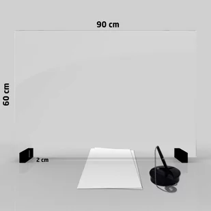 Allboards Przegroda SZKLANA Bariera Ochronna Bezpieczna Przestrzeń 90X60 cm PB90x60T - Akcesoria BHP - miniaturka - grafika 1