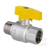 Zawory i kraniki - Zawór kulowy do gazu niklowany z motylkiem aluminiowym (MAI) (wersja N-W) ORION 1" - miniaturka - grafika 1