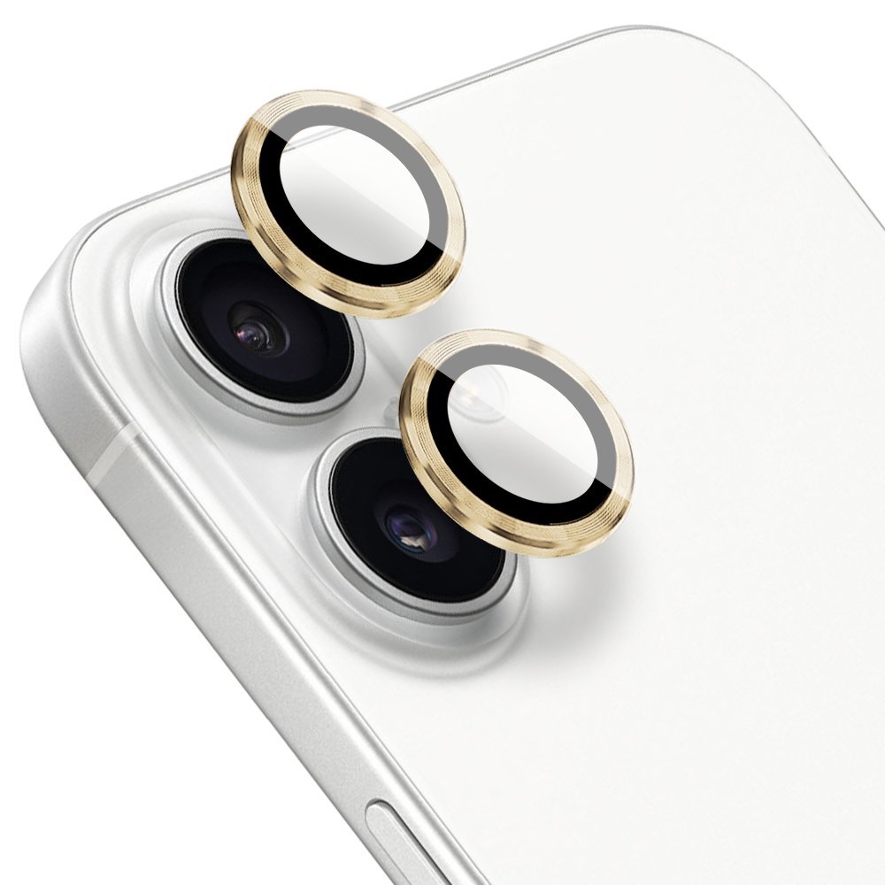 Osłona aparatu, szkło 9H do iPhone 16 Plus, 1 zestaw, złota