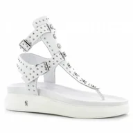 Klapki i japonki damskie - Białe sandały japonki na platformie CARINII - Carinii - miniaturka - grafika 1