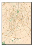 Plakaty - Plakat, Rzym mapa kolorowa, 50x70 cm - miniaturka - grafika 1