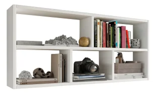 Biała minimalistyczna półka wisząca N3-B65 - Półki do salonu - miniaturka - grafika 1