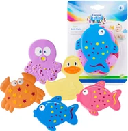 Inne akcesoria do pielęgnacji dzieci - Canpol Babies Zestaw Kolorowy Ocean Mini Maty Kąpielowe Z Przyssawkami 5 szt. 0m+ - miniaturka - grafika 1