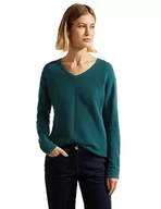 Swetry damskie - Cecil Damski sweter z dzianiny w paski, Deep Lake Green, S - miniaturka - grafika 1
