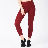 Legginsy - Legginsy damskie bawełniane prążkowane długie kryjące bordowe CUNA L - miniaturka - grafika 1