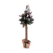 Choinki - Choinka dekorowana na pniu ze skrzatem 100 cm - miniaturka - grafika 1
