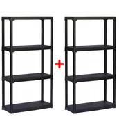 Szafy i regały magazynowe - B2B Partner Regał plastikowy TEMPO 1+1 GRATIS, 1320x700x300 mm, 4 półki 158196 - miniaturka - grafika 1