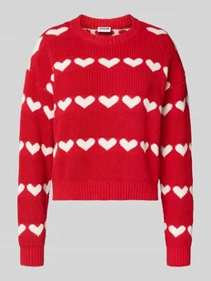 Sweter z dzianiny z okrągłym dekoltem model ‘BLITZEN’ - Swetry damskie - miniaturka - grafika 1