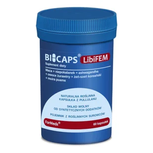 Formeds BICAPS Libifem Maca + Niepokalanek + Żurawina + Ashwagandha + Muira Puama + Żeń-szeń Koreański (60 kaps) ForMeds fms-080 - Układ moczowy i płciowy - miniaturka - grafika 1