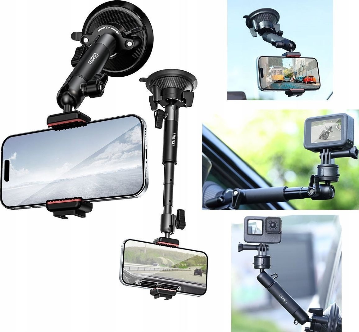 Monopod Ulanzi Przyssawka Uchwyt Szyba Monopod 13cm Aparat Kamera Telefon 1/4 GoPro / ULANZI ZJ01