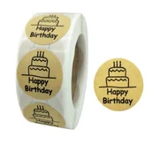 Scrapbooking - Naklejki Ozdobne Okrągłe Happy Birthday 100 Szt. - miniaturka - grafika 1
