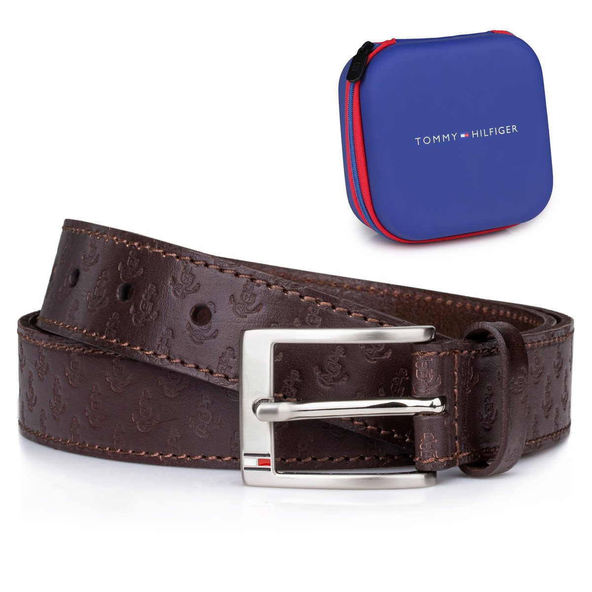 Pasek Tommy Hilfiger 13TL01X045 BROWN 34 + OPAKOWANIE