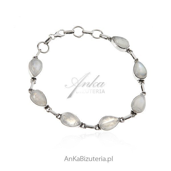 ankabizuteria.pl Bransoletka srebrna z kamieniem księżycowym