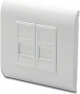 Pozostałe akcesoria sieciowe - Digitus ramka 80x80mm z adapterami 2x 22,5mm 2x Keystone DN-93802 DN93802 - miniaturka - grafika 1