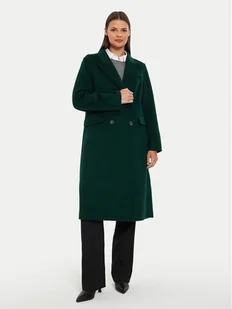 Tommy Hilfiger Płaszcz wełniany WW0WW42621 Zielony Regular Fit - Płaszcze damskie - miniaturka - grafika 1